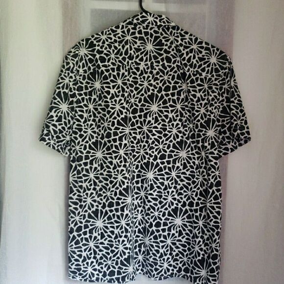 Perry Ellis Abstract Button-Front Shirt Short Sleeve Men's Size XL - Picture 7 of 10